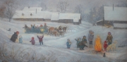 At the Farm, Winter Evening Two